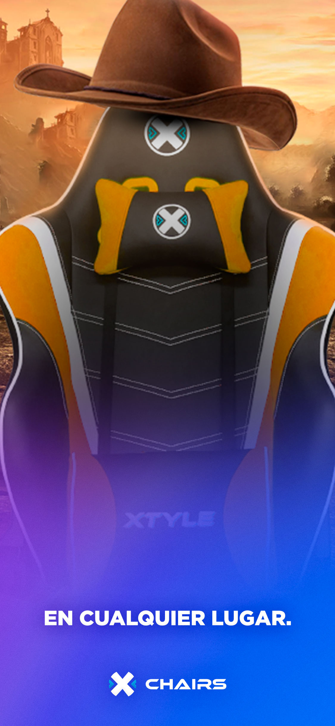 X Chair of color yellow