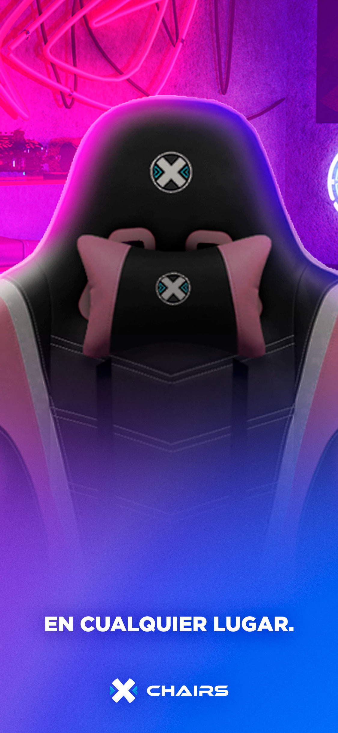 X Chair of color rosa